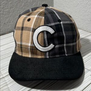 New Era Chicago Cubs MLB brown Plaid 9fifty courdory Strapback baseball hat OS
